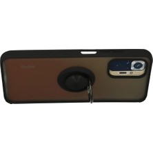 Bg Arzenis Arzenis  Xiaomi Redmi Note 10 Kılıf Montreal Yüzüklü Silikon Kapak - Siyah 9968547