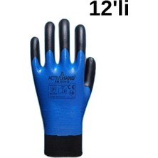 Activehand ACTİVEHAND FN-244D Çift Kaplı Yağ Dirençli Nitril Tam Kaplı Montaj Profesyonel İş Eldiveni 12'li