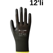 Activehand ACTİVEHAND PU-101 Poliüretan Kaplı Hassas Montaj Profesyonel İş Eldiveni 12'li