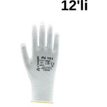 Activehand ACTİVEHAND PU-101 Beyaz Poliüretan Kaplı Hassas Montaj Profesyonel İş Eldiveni 12'li