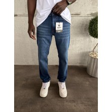 KağanKY Koyu Mavi Likralı  Regular Fit Jean