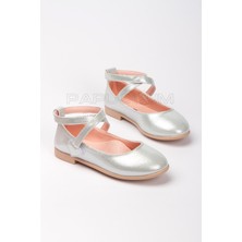 Kız Çocuk Gümüş Bilekten Dolamalı Cırtlı Babet