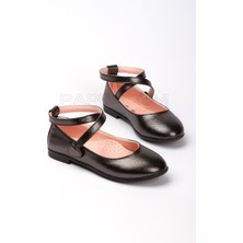 Kız Çocuk Gümüş Bilekten Dolamalı Cırtlı Babet