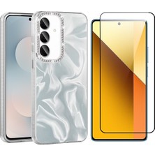 Vendas Samsung Galaxy S25 Fe Kılıf Airbagli Parlak Taş Detay Tasarımlı Zore Esila Kapak + Cam Ekran Koruyucu