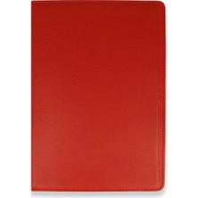 Lunira Lunir  Samsung Galaxy X800 Tab S8 Plus 12.4 Kılıf 360 Tablet Deri Kılıf - Kırmızı 889658