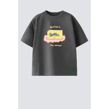 Monila Unisex Çocuk Pamuklu Bisiklet Yaka Baskılı T-Shirt