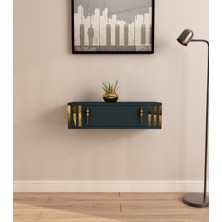 Morepp Lena 70CM Duvara Monte , Kapaklı, Modern Dresuar Antrasit-Altın