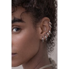 Sacce Scarves & Accessories Gümüş Renkli Minimal Çelik Küpe Seti 6 Parça Kadın Kullanıcılar İçin