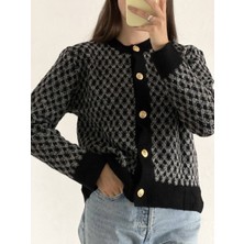 Elwes Kadın Yünlü Siyah Yumoş Hırka