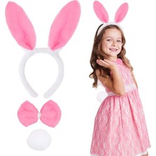 Bg Arzenis Arzenıs Pembe Tavşan Kostüm Seti – Taç, Papyon, Ponpon (12’li Paket) 5457884