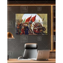 SML Tablo Fatih Sultan Mehmet Istanbul At Üstünde ile Giriş Istanbulun Fethi Yatay Kanvas Tablo