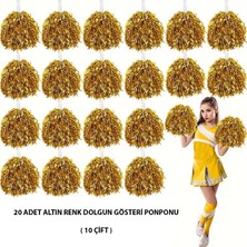 Kayem Kay 10 Çift ( 20 Adet ) Altın Renk 23 Nisan 19 Mayıs 29 Ekim Okul Gösteri Ponponları 658474