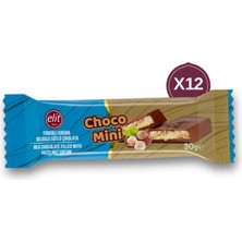 Elit Çikolata Choco Mini Fındıklı Krema Dolgulu Sütlü Çikolata 30G 12\'li Set Glutensiz