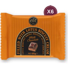 Elit Çikolata Karamelize Bisküvi Krema Dolgulu Sütlü Çikolata 60G 6\'lı Set