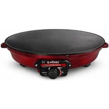 Trendhane 2000W Elektrikli Lüks Termostatlı 50 cm Ekmek,gözleme,börek ve Katmer Sacı L Granit Emaye