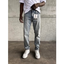KağanKY Mavi Yıkamalı Likralı Regular Fit Jean