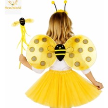 Bg Arzenis Arzenıs Sarı Renk Arı Kanadı Kostüm Seti (Tütü, Kanat, Taç, Asa) 5457884