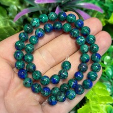 Taş Uzmanı Küre Azurit Renkli Kuvars Taşı 8 mm