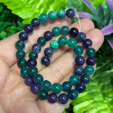 Taş Uzmanı Küre Ametistli Yeşim Renkli Kuvars Taşı 8 mm