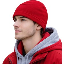 Berselüx Erkek Kırmızı Polar Bere | Tek Kat Klasik Kışlık Bere