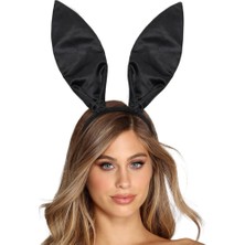 Kayem Kay Siyah Renk Saten Kaplama Şekil Verilebilir Tavşan Kulak Taç 35X11 cm 658474