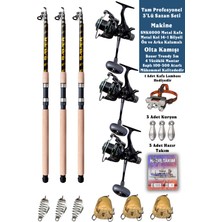 Özbience Ultra Pro 3'lü Sazan Olta Seti, 100-300 Atarlı, 14+1 Bilyeli Makine