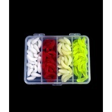 Özbience 2cm Silikon Solucan Yemi, 100'LÜ Paket, Alabalık ve Balıkçılık Için