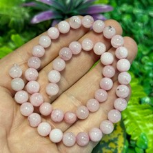 Taş Uzmanı Küre Pembe Renkli Kuvars Taşı 8 mm