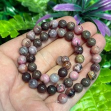 Taş Uzmanı Küre Rodonit Renkli Kuvars Taşı 8 mm