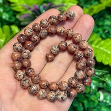 Taş Uzmanı Küre Rodonit Renkli Kuvars Taşı 8 mm