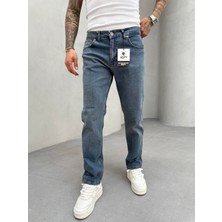 KağanKY Mavi Yıkamalı Likralı Regular Fit Jean