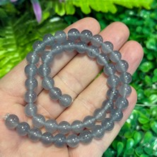 Taş Uzmanı Küre Dumanlı Akuamarin Renkli Kuvars Taşı 8 mm