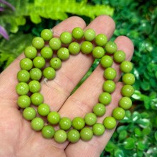 Taş Uzmanı Küre Olivin Renkli Kuvars Taşı 8 mm