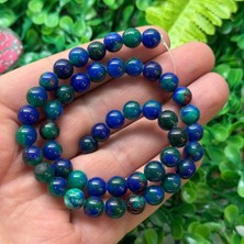 Taş Uzmanı Küre Azurit Renkli Kuvars Taşı 8 mm