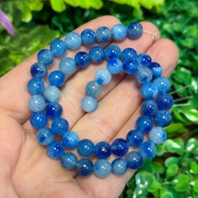 Taş Uzmanı Küre Mavi Akik Renkli Kuvars Taşı 8 mm