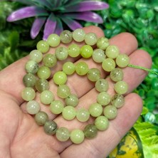 Taş Uzmanı Küre Peridot Renkli Kuvars Taşı 8 mm