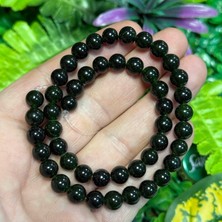 Taş Uzmanı Küre Yosunlu Yeşim Renkli Kuvars Taşı 8 mm