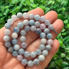 Taş Uzmanı Küre Akuamarin Renkli Kuvars Taşı 8 mm