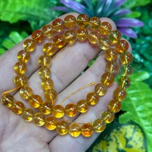 Taş Uzmanı Küre Sitrin Renkli Kuvars Taşı 8 mm