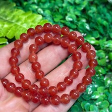 Taş Uzmanı Küre Karnelyan Akik Renkli Kuvars Taşı 8 mm