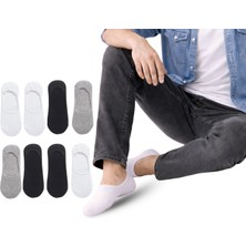 Kral Socks Kadın - Erkek Düz Desen (8 Çift) Pamuklu Terletmez Babet Çorap