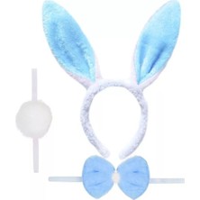 Lunirawear Lunı Tavşan Kostüm Seti Taç Papyon Ponpon Kuyruk Mavi 968547