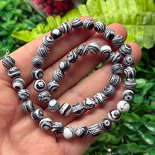 Taş Uzmanı Küre Zebra Çizgili Sıkma Malakit Taşı 8 mm