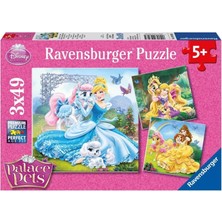 Lunirawear Lunı 93465 Palace Pets Belle, Cinderella, Rapunzel 3X49 Parça Ravensburger Puzzle 968547