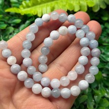 Taş Uzmanı Küre Akuamarin Renkli Kuvars Taşı 8 mm