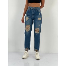 Miss Poem Kadın Yüksek Bel Mom Jean Pantolon