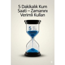 Akıllı Durak 5 Dakika Mavi Kum Saati - Dekoratif Cam Zamanlayıcı -Mutfak, Ders ve Oyun Süre Ölçer