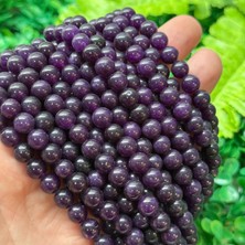 Taş Uzmanı Küre Mat Ametist Renkli Kuvars Taşı 8 mm
