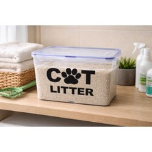 Deembro Kedi Kumu Sızdırmaz Contalı Silikonlu Kedi Kumu Saklama Kabı vakumlu saklama kabı