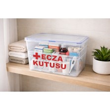 Deembro Ecza Kutusu 9 Lt Ecza Dolabı Çantası Ilaç Saklama Kabı Hava Almaz Vakumlu Silikonlu Yazılı Özel Seri